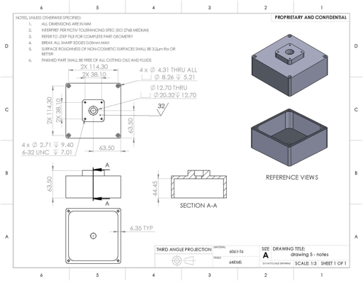 detalhes de desenho de engenharia usados para definir tolerância e condições de cotação